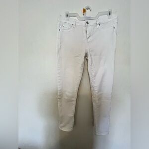 C Pink women pants white seize 5 length 35” like new